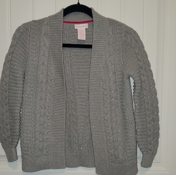 Tommy Bahama Girls open front silver sparkle cardigan size M10-12 - Picture 5 of 5